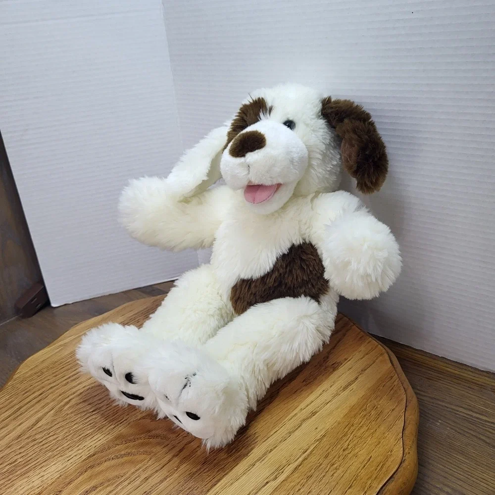 Build A Bear Workshop Brown & White Spotted Happy Puppy Plush Dog Stuffed Animal